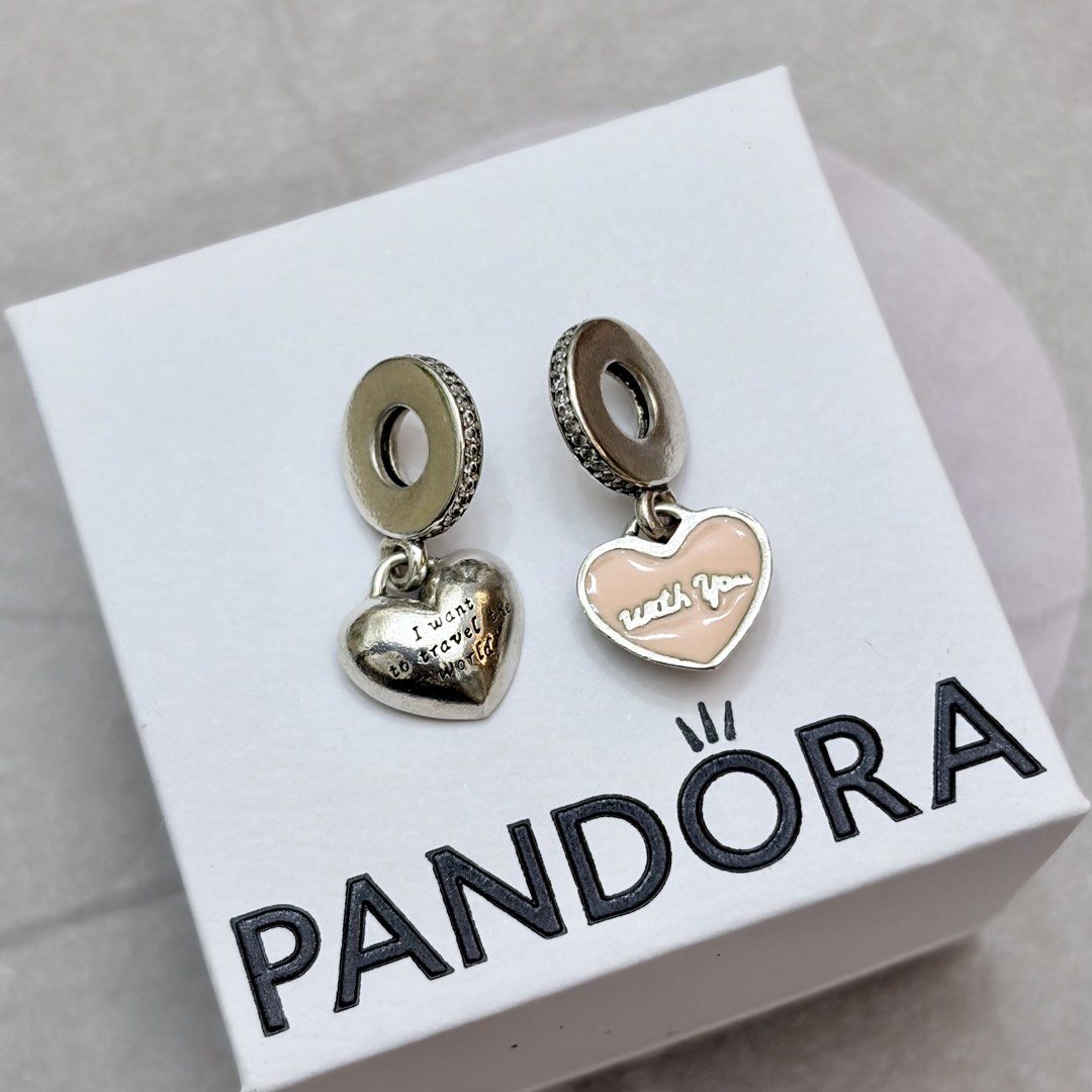 Pandora Travel Together Dangle Charm Pair (RETIRED) (Category: Charms) located in Makati City. Submitted by charmedby.jo (Listing ID 1461445951, Image 1). Description: - 1350 each, get both for 2500 - authentic, retired Pandora charm w/ 925 ALE mark - preloved, excellent condition - lifetime free cleaning at Pandora branches - recently cleaned at 6750 Ayala Pandora Care Center (pm for receipt/proof) .