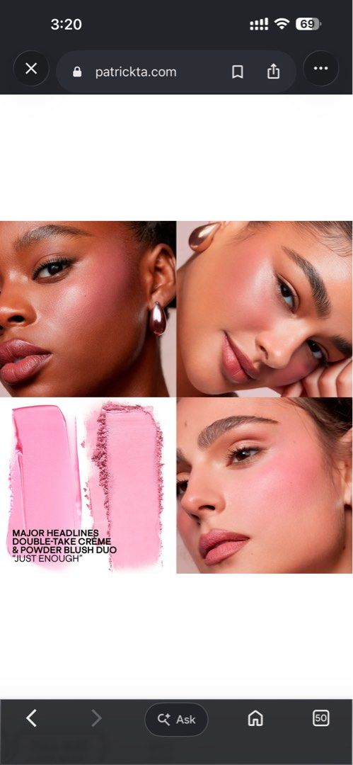 Patrick TA Major Headlines Double-Take Creme & Powder Blush Duo (Category: Makeup) located in Taguig. Submitted by lcbeauty_ (Listing ID 1461426212, Image 3). Description: Patrick TA Major Headlines Double-Take Creme & Powder Blush Duo 🏷️₱2,450 Shades: • Just Enough • Not Too Much • Out of Office • She’s Blushing • She’s Flushed • She Goes To The Gym ❌SOLD❌ • She’s Seductive • She’s That Girl READING IS ESSENTIAL: * This is our new Carousell acc