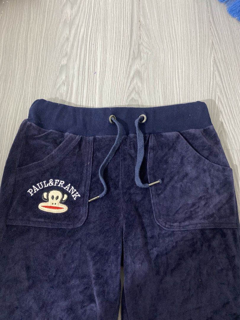 PAUL FRANK VELOUR JOGGER PANTS - SIZE M (Category: Other Bottoms) located in Quezon City. Submitted by high1sthrift (Listing ID 1461507374, Image 1). Description: 🐒 PAUL FRANK VELOUR JOGGER PANTS - SIZE M 🐒 BRAND: Paul & Frank (Paul Frank Industries) SIZE: M on tag - Fits S-M (Women's) COLOR: Navy Blue / Midnight Blue CONDITION: 9/10 Excellent - Like new, no fade MATERIAL: Velour / Velvet - Soft & comfy MEASUREMENTS: Waist: 26-32" (garterized +