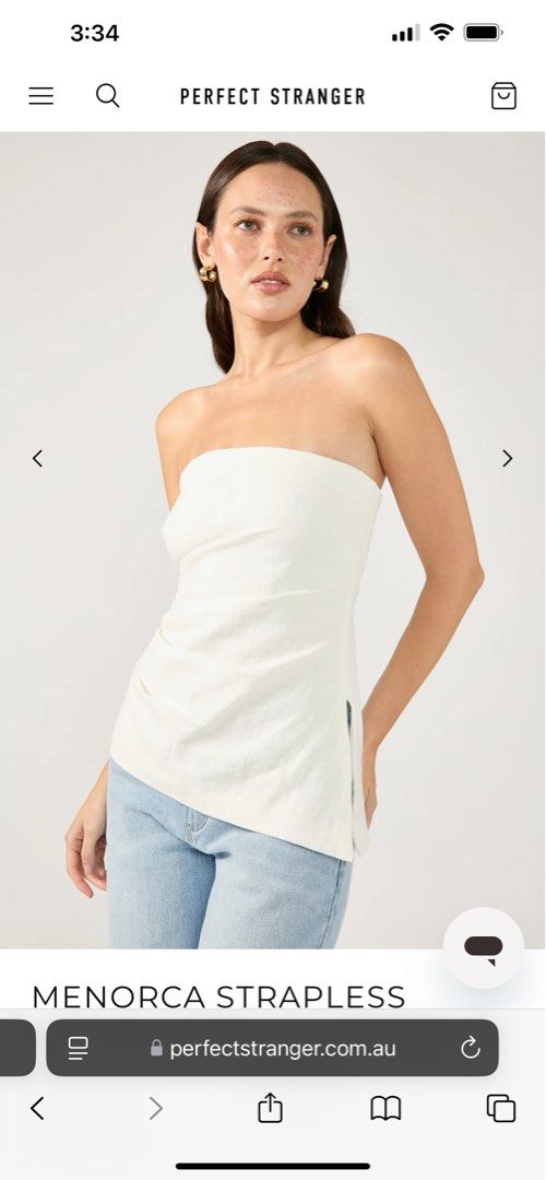 PERFECT STRANGER Menorca Top (Category: Sleeveless) located in Manila. Submitted by shecuratedit (Listing ID 1461407259, Image 1). Description: - Australian brand - AUS 6 - White - Never used - Bought for 80 AUD.