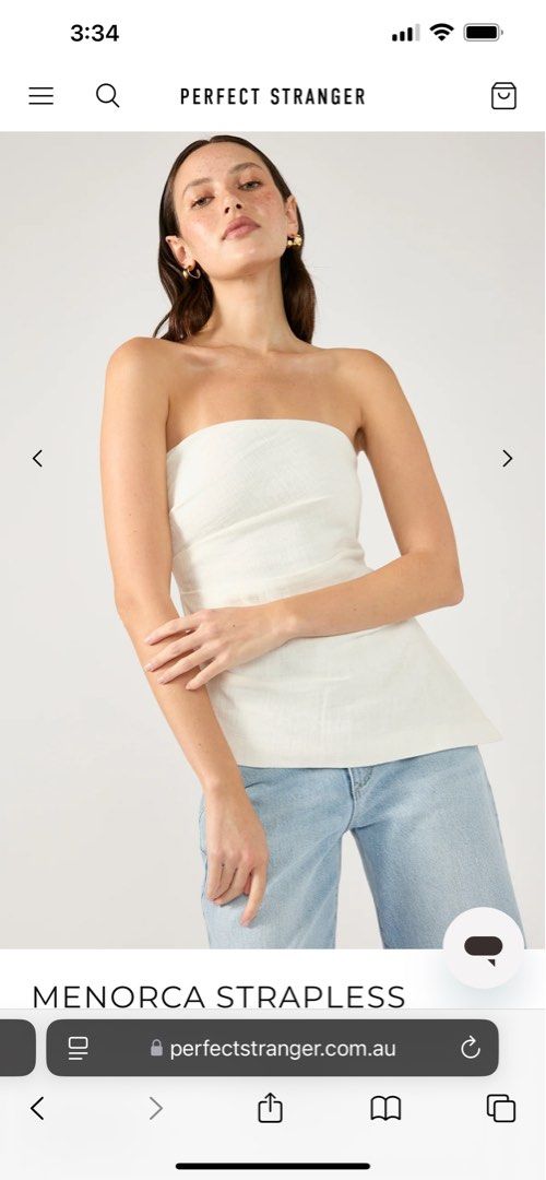 PERFECT STRANGER Menorca Top (Category: Sleeveless) located in Manila. Submitted by shecuratedit (Listing ID 1461407259, Image 2). Description: - Australian brand - AUS 6 - White - Never used - Bought for 80 AUD.