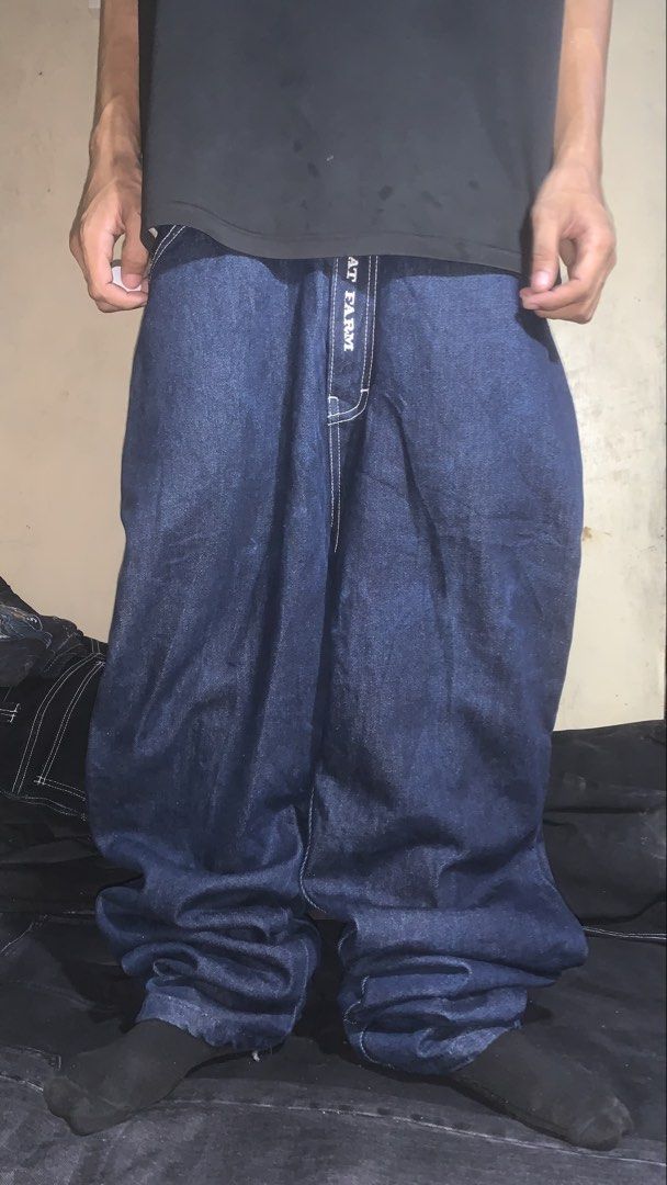 PHAT FARM (RAW DENIM) (Category: Jeans) located in Aloran. Submitted by archives_wear (Listing ID 1461382263, Image 2). Description: WAIST 30 THIGH 13.5 LENGTH 46 LEG OPENING 8 PRICE 1300.