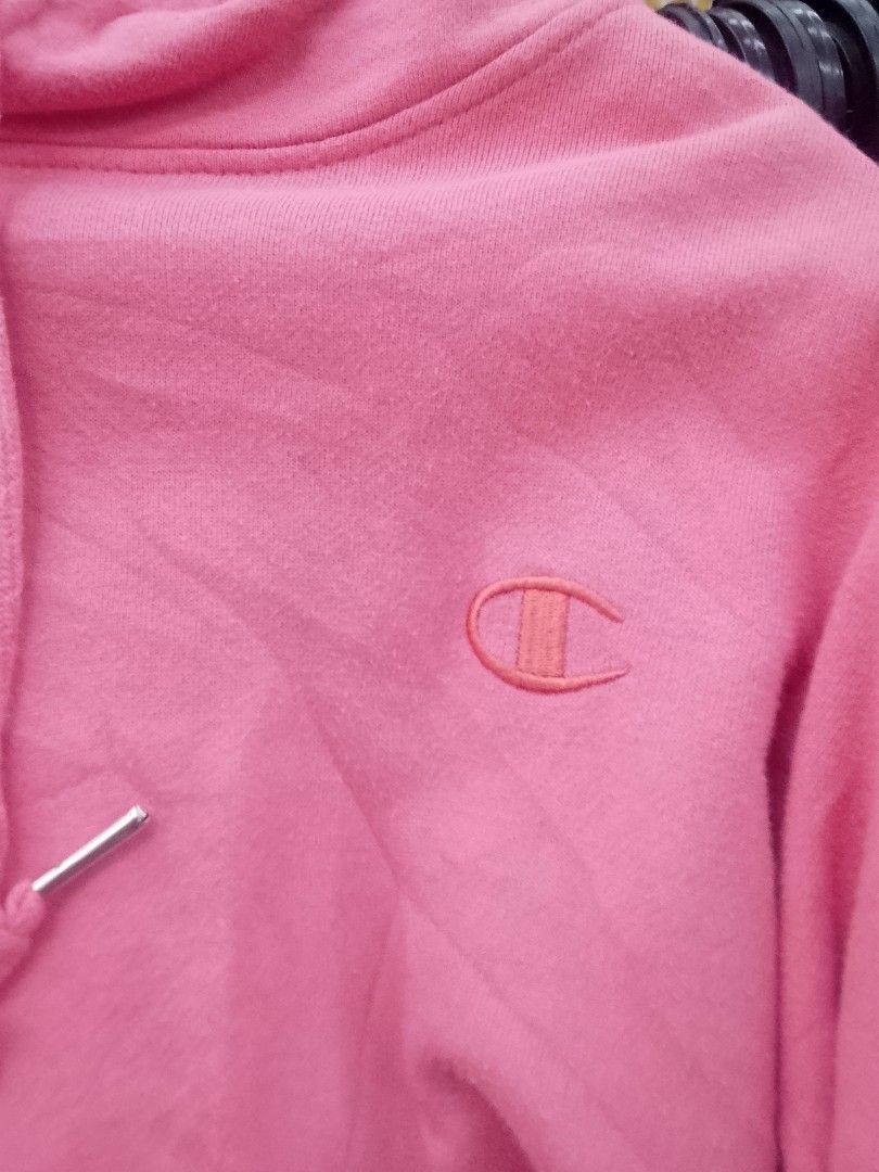 Pink Champion Hoodie Sweatshirt Medium (Category: Hoodies) located in Manila. Submitted by warmcloud-06f3 (Listing ID 1461399719, Image 2). Description: - Adorable pink Champion hoodie - Size: Medium - Embroidered Champion logo on chest and sleeve - Convenient front kangaroo pocket - Adjustable drawstring hood - Ideal for everyday casual wear.