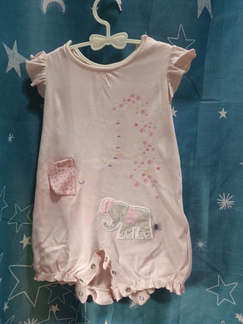 Pink Elephant Ruffle Sleeve Baby Romper (Category: Babies & Kids Fashion) located in Manila. Submitted by mikeeko (Listing ID 1461430504, Image 3). Description: - Adorable pink baby romper - Features a sweet elephant applique - Cute ruffle sleeves and frilly hem - Convenient snap closure for easy diaper changes - Made from soft and comfortable fabric - Perfect for everyday wear -RFS: Decluttering .