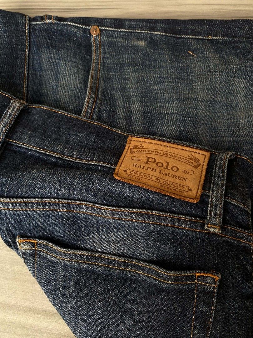 Polo Ralph Lauren Denim Jeans (Category: Jeans) located in Manila. Submitted by jessieboym36298 (Listing ID 1461558177, Image 1). Description: - Classic blue denim jeans by Polo Ralph Lauren - Signature leather patch at back waistband - Standard five-pocket styling - Button and zip fly closure - Ideal for everyday wear.