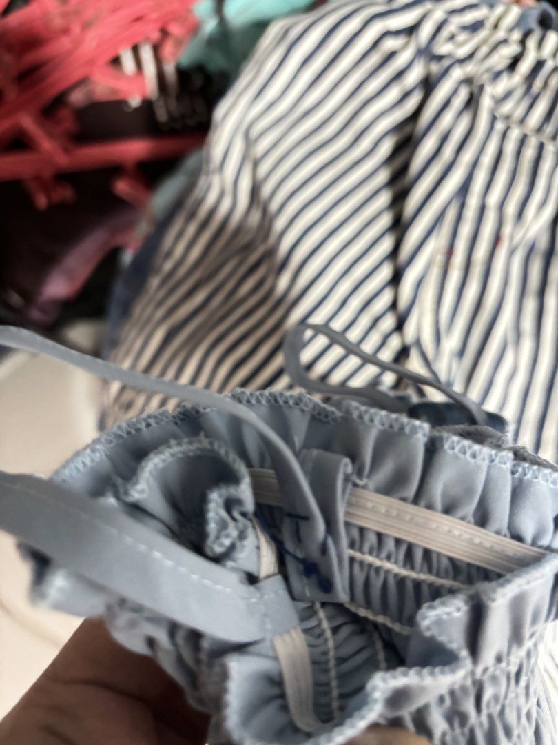 Powder blue romper pants (Category: Babies & Kids Fashion) located in Imus. Submitted by littlebooythriftstore (Listing ID 1461349061, Image 2). Description: Tinahi ko lang pwede tanggalin Bacoor.