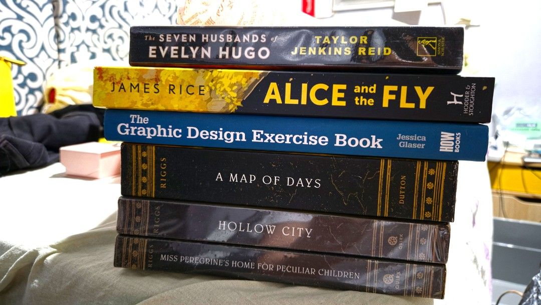 Preloved books for sale (Category: Storybooks) located in Cainta. Submitted by superbeeph (Listing ID 1461504743, Image 1). Description: BOOKS FOR SALE! ALL IN GOOD CONDITION WITH SLIGHT YELLOWING The Seven Husbands of Evelyn Hugo - SOLD Alice and the Fly - 150 The Graphic Design Exercise Book - 350 Miss Peregrine's Bundle for 700 Loc: Cainta, Rizal SDD only Payment via Gcash, Maya or BPI.