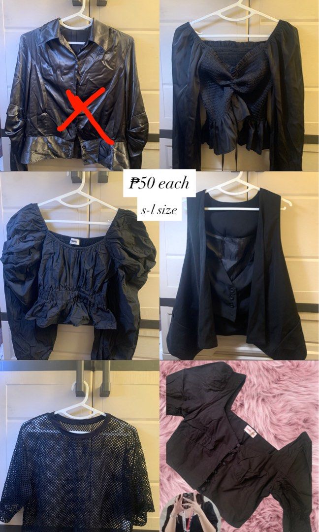 preloved clothes ₱50 each (Category: Blouses) located in Manila. Submitted by kaysaz (Listing ID 1461488028, Image 2). Description: .