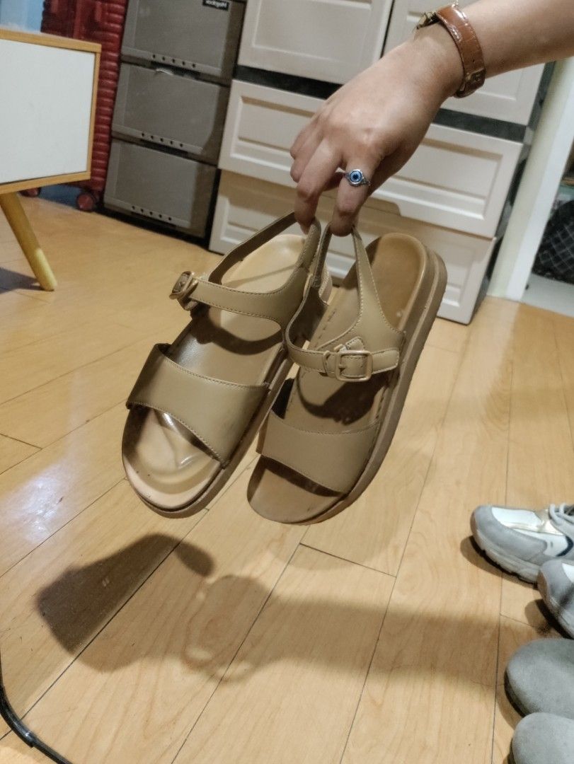 Pre-Loved Women's shoes SET: TAKE ALL for Php300 only (Category: Flats & Sandals) located in Las Pinas. Submitted by salamart (Listing ID 1461424813, Image 2). Description: Sold as a SET of four shoes inclusive of: 1. Parisian brown sandals (well used, no flaws) 2. Corolla shoes (well used, logo print inside shoe is smudged. no other flaws or issues). 3. Bostanten Clogs (well used, bought most recently out of the four. suede needs cleaning lang. 