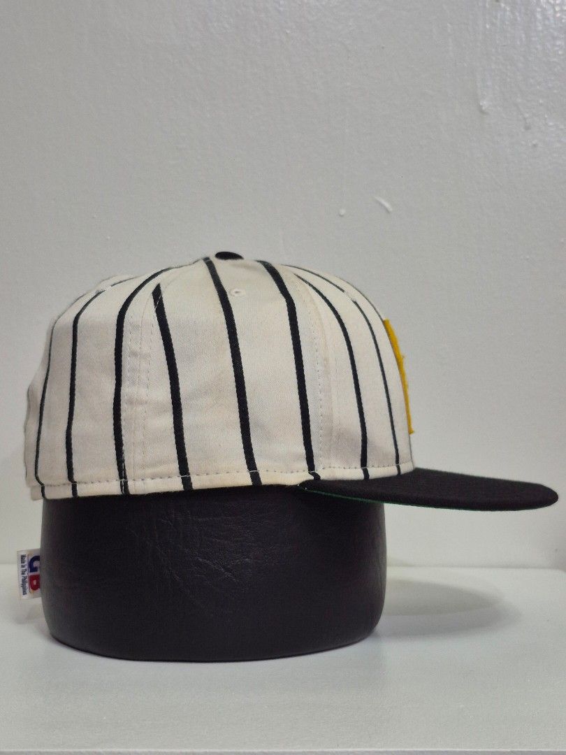 Primitive Striped Snapback Hat Yellow P Logo (Category: Caps & Hats) located in Pasay City. Submitted by blackmarket074 (Listing ID 1461528107, Image 3). Description: - White and black striped snapback hat - Features a yellow 'P' logo on the front - Black brim with a green underside - 'Primitive' embroidered on the back - Ideal for casual wear New Era X Primitive Skateboarding *Snapback *Deadstock 10/10 condition *just need wash (natambak) 10/10 