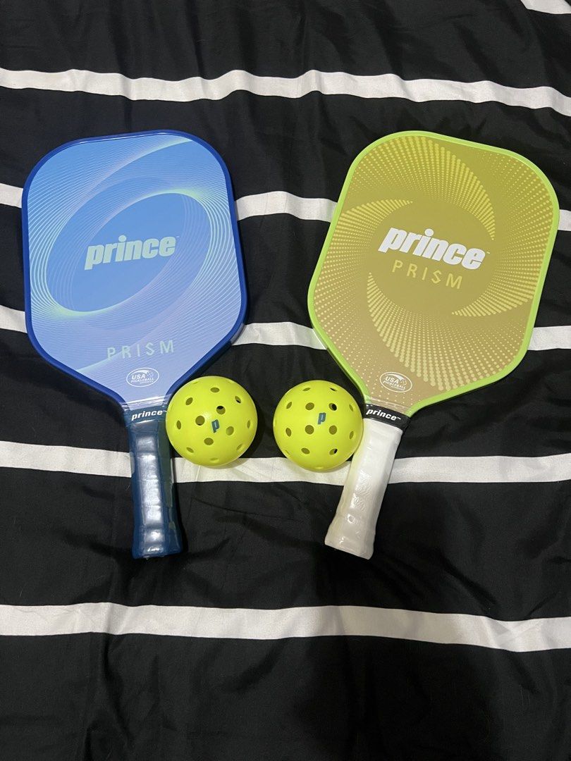 Prince Prism Pickleball Paddle and Ball Set (Category: Racket and Ball Sports) located in Pasig City. Submitted by alon02 (Listing ID 1461348558, Image 3). Description: - Prince Prism pickleball paddle - Includes one pickleball - Ideal for playing pickleball - Available colors: Lime Green or Blue - Perfect for personal use or as a gift - Feel free to ask any questions!.