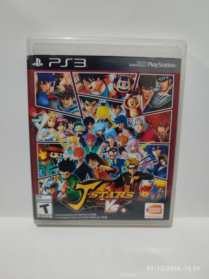 PS3 - J-Stars Victory VS+ (USED) "R1" (Category: PlayStation) located in Mendez-Nunez. Submitted by sf2_gameshop (Listing ID 1461472197, Image 1). Description: PLEASE READ CONDITION: Pre-owned item. The disc has a few circular scratches but they're not affecting the gameplay. Tested working. Kindly refer to the posted photos for the condition and appearance of the item. GENRE: Fighting MODE: Single-player, multiplayer REGION: 1 - US VOICE: Japane