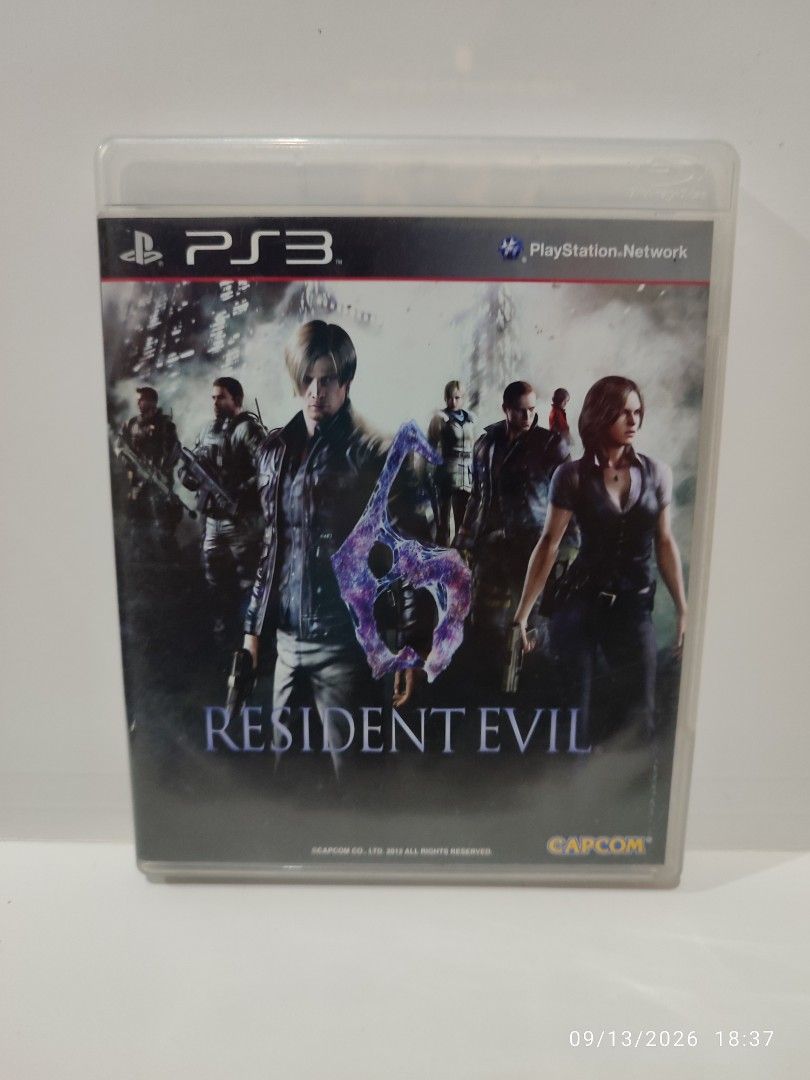 PS3 - Resident Evil 6 (PRE-OWNED) "R3" (Category: PlayStation) located in Mendez-Nunez. Submitted by sf2_gameshop (Listing ID 1461455688, Image 1). Description: PLEASE READ CONDITION: A pre-owned item. Tested working. It comes with the game manual. Please refer to the posted photos for the actual condition and appearance of the item. GENRE: Action-adventure, third-person shooter MODE: 1 to 2 players REGION: 3 - Asia VOICE: English IN-GAME TEXT: E