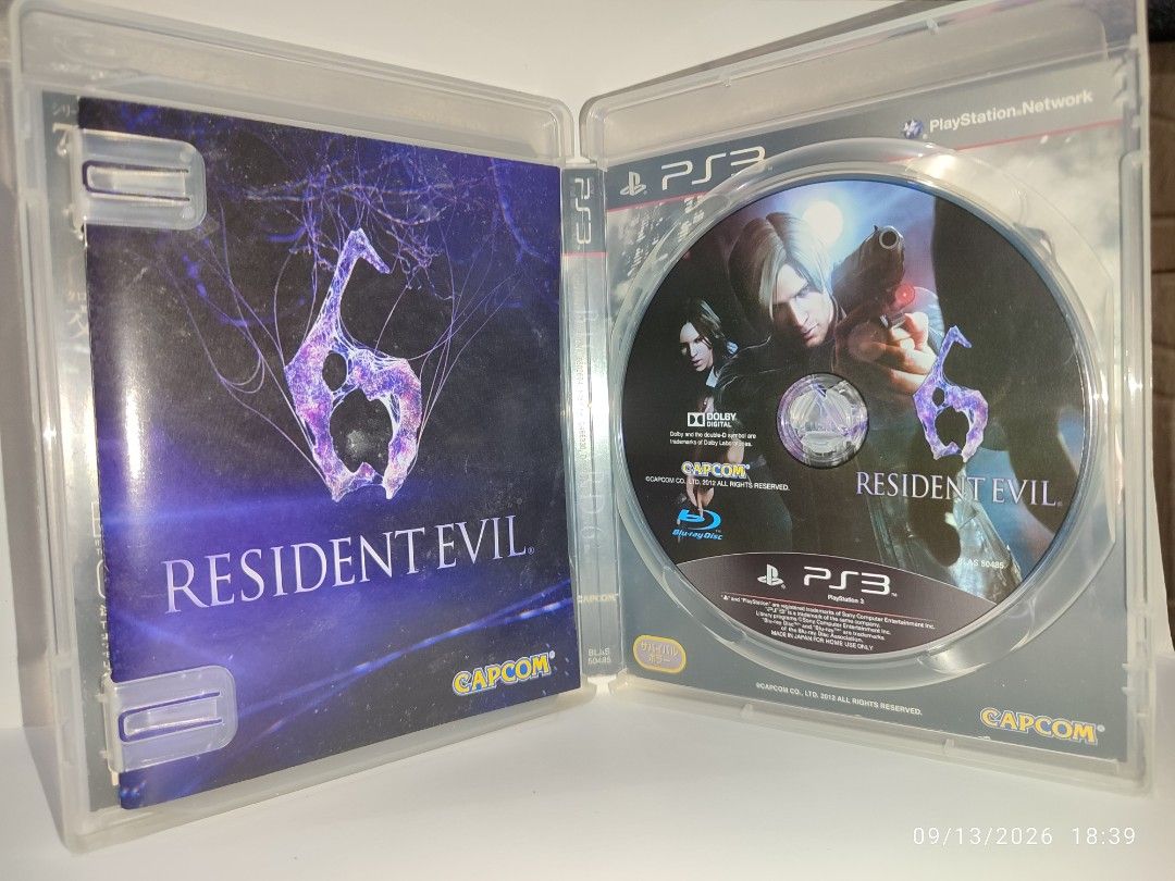 PS3 - Resident Evil 6 (PRE-OWNED) "R3" (Category: PlayStation) located in Mendez-Nunez. Submitted by sf2_gameshop (Listing ID 1461455688, Image 3). Description: PLEASE READ CONDITION: A pre-owned item. Tested working. It comes with the game manual. Please refer to the posted photos for the actual condition and appearance of the item. GENRE: Action-adventure, third-person shooter MODE: 1 to 2 players REGION: 3 - Asia VOICE: English IN-GAME TEXT: E