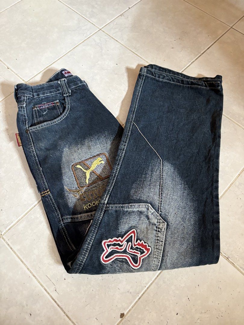 Puma x Fox Racing Denim Jeans (Category: Jeans) located in Manila. Submitted by manifest_05 (Listing ID 1461516644, Image 1). Description: - Cool denim jeans with Puma and Fox Racing patches. - Distressed wash effect for a vintage look. - Unique stitching details throughout. - Ideal for creating a stylish streetwear outfit. - A statement piece to elevate any wardrobe..