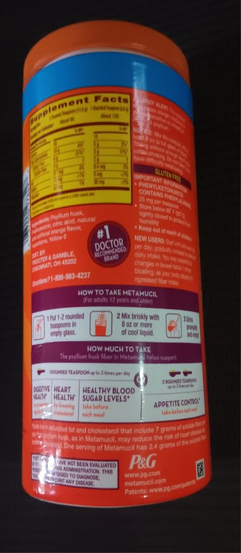 Pysllium Fiber Meta Mucil (Category: Health Food, Drinks & Tonics) located in Las Pinas. Submitted by 030700 (Listing ID 1461560722, Image 3). Description: 754g August 2027 check pictures bbbox from family in the us las piñas ship only j&t or lalamove.