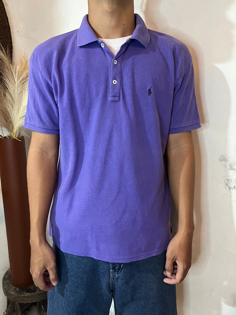 Ralph Lauren (Category: Tshirts & Polo Shirts ) located in Cabuyao City. Submitted by grand_vault (Listing ID 1461480121, Image 2). Description: Ralph Lauren purple polo Size: M Width: 21 Length: 25 Condition: 9/10 Color rate: 9/10 Issue: None.