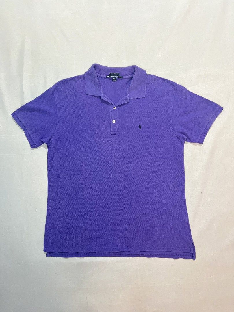 Ralph Lauren (Category: Tshirts & Polo Shirts ) located in Cabuyao City. Submitted by grand_vault (Listing ID 1461480121, Image 1). Description: Ralph Lauren purple polo Size: M Width: 21 Length: 25 Condition: 9/10 Color rate: 9/10 Issue: None.