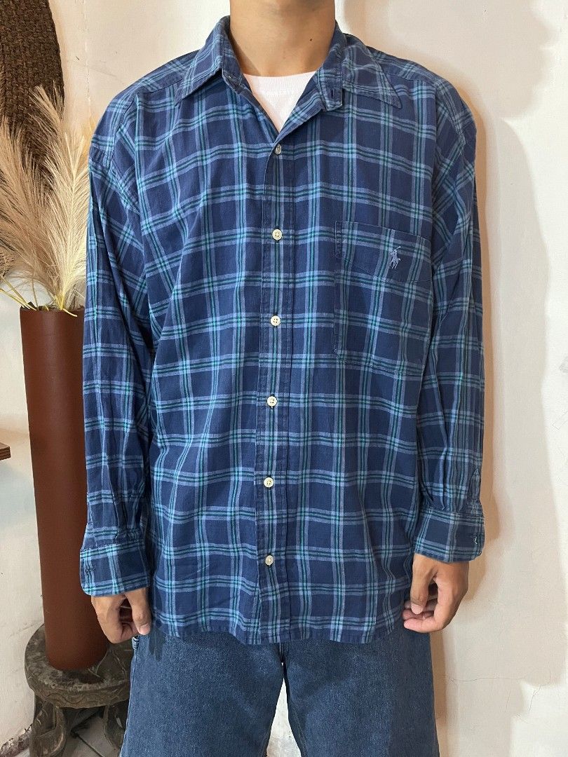Ralph Lauren Flannel (Category: Formal Shirts) located in Cabuyao City. Submitted by grand_vault (Listing ID 1461481166, Image 2). Description: Ralph Lauren Flannel Size: XL Width: 26 Length: 28 Condition: 10/10 Color rate: 10/10 Issue: None.