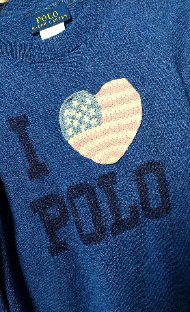 Ralph Lauren Kids Sweaters Size 6 (Category: Babies & Kids Fashion) located in Caloocan City. Submitted by clairyyyyy (Listing ID 1461387605, Image 3). Description: - Set of 2 Ralph Lauren sweaters for kids - Size: 6 - Sweater 1: Blue with 'I Love Polo' graphic and American flag heart - Sweater 2: Light grey sweatshirt with purple pony logo - Ideal for everyday wear - 550 each ‼️.