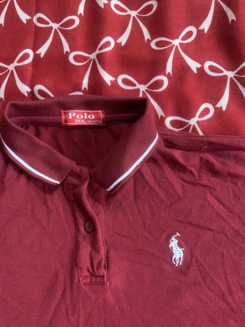 Ralph Lauren Polo (Category: Tshirts & Polo Shirts ) located in Navotas City. Submitted by elaitems (Listing ID 1461427471, Image 2). Description: - Dimensions: • width: 27 inches • length: 23 inches •Adults: XXXL - Negotiable price - PRELOVED! - NOTE‼️ No issues or stain: - Burgundy Polo Ralph Lauren shirt .