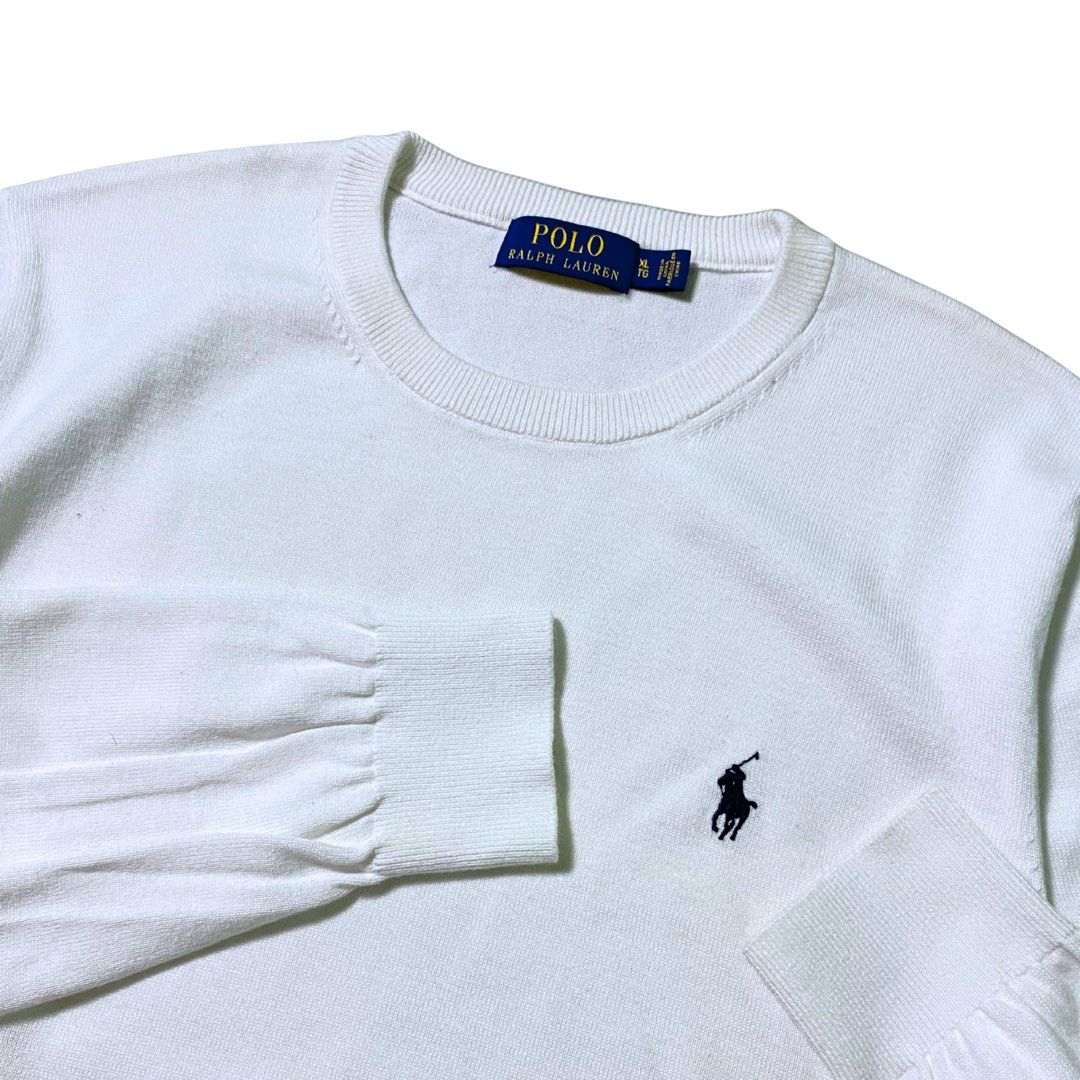 Ralph Lauren White Knitted Longsleeves (Category: Tshirts & Polo Shirts ) located in Manila. Submitted by streetplug (Listing ID 1461542350, Image 2). Description: issues : none ☑️ sizes : 23 x 27 10/10 color rate 🎨 complete tags ✅ las piñas location 📌 jnt or lalamove 🚛 meetup around las piñas area ‼️.