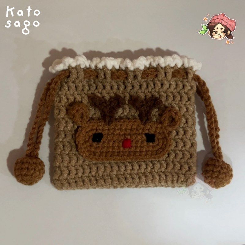 Reindeer Handmade Crochet Pouch (Category: Handmade Craft) located in Manila. Submitted by katosago (Listing ID 1461396965, Image 1). Description: Reindeer Handmade Crochet Pouch .