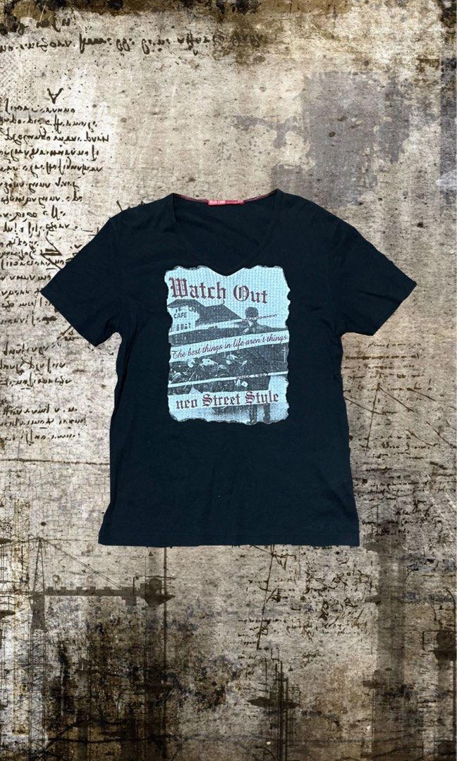 RIELABO by NICOLE CLUB FOR MEN (Category: Tshirts & Polo Shirts ) located in Manila. Submitted by 3ramor.archv (Listing ID 1461541635, Image 1). Description: - Brand: RIELABO - Color: Black - Graphic Print: "Watch Out" & "neo Street Style" - Style: Casual wear - Condition: Good.