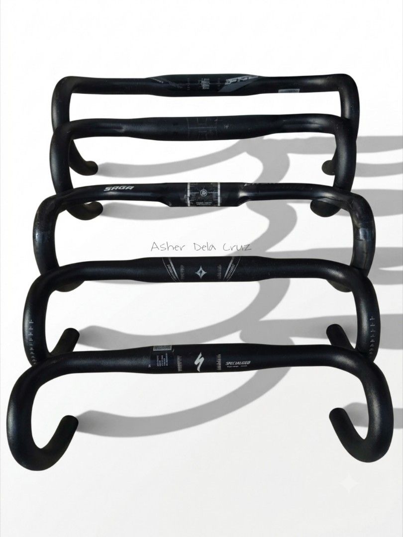 Roadbike Dropbars (36, 38, 40) (Category: Bicycles) located in Bacoor. Submitted by asherdelacruz23 (Listing ID 1461409997, Image 1). Description: For sale • Specialized AL-6061 36/36cm Compact Bend 125mm Drop 65mm Reach ₱1,499 • Giant Contact (SOLD) 36/36cm Compact Bend 120mm Drop 70mm Reach ₱1,499 • FSA Energy (SOLD) 38/40cm Compact Bend 125mm Drop 80mm Reach ₱1,499 • Saga CR302 Carbon (SOLD) 38/38cm Compact Bend 125mm Drop 78mm Reach ₱1,499 • 