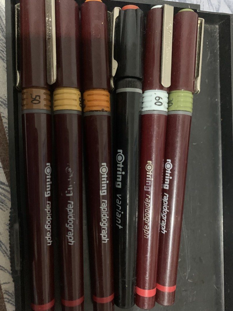 Rotring Rapidograph Technical Pens Set (Category: Stationery & School Supplies) located in Pasig City. Submitted by miswatamita (Listing ID 1461416217, Image 1). Description: - Rotring Rapidograph technical pens P290 each - sizes 0.50, 0.60, and others - Perfect for drafting and drawing .