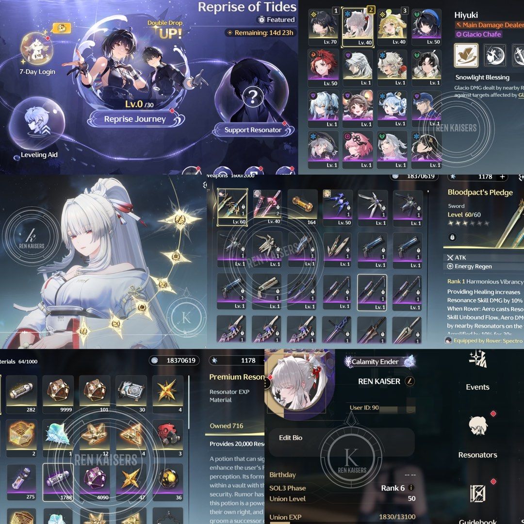 S6R2 Hiyuki + S0 Verina (Category: Others) located in Pasig City. Submitted by renkaisers (Listing ID 1461324828, Image 1). Description: ~ Reprise of Tide ✨ 14 days left ~ at 29 pity weap banner ~ not yet built but can ask me to built before buying Important Note: ~ Willing to use MM sir geronimo/kurt, but yours mm fee ~ No deadlink of 3 Acc, Surrender Outlook Mail ~ Accounts are on SEA SERVER ~ payment via Gcash, MAYA, MariBank ~ PM me for more 