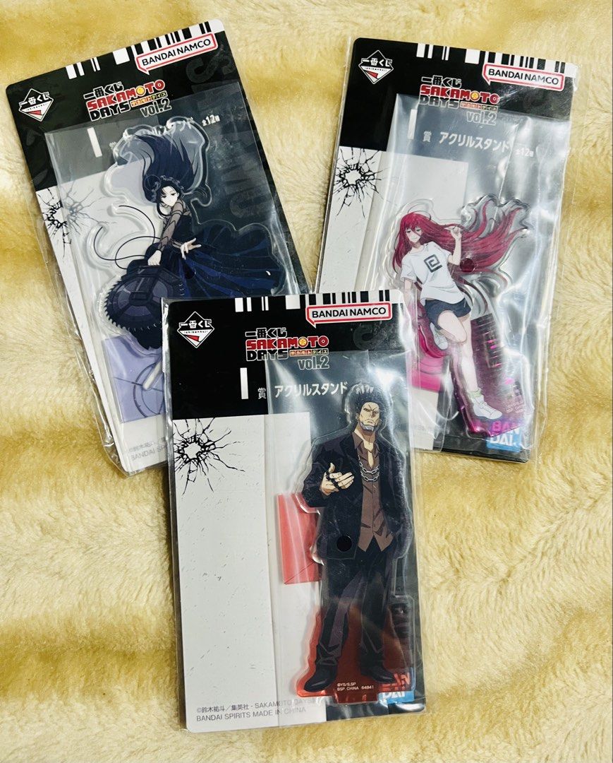 Sakamoto Days Acrylic Stands (per pc/take all) (Category: Character Goods) located in Taguig. Submitted by lae.onlineshop (Listing ID 1461378111, Image 1). Description: Sakamoto Days Acrylic Stands *Brand new. Unopened. *Ichiban Kuji SAKAMOTO DAYS vol.2 Prize I *THE COLOR MAY SLIGHTLY DIFFER FROM ACTUAL DUE TO LIGHTING AND/OR SCREEN RESOLUTION. Release date: July 2025 Size: approx 8.5 - 11.5cm (assembled) OPEN FOR TAKE ALL‼️ Per piece: 175.00 ‼️1