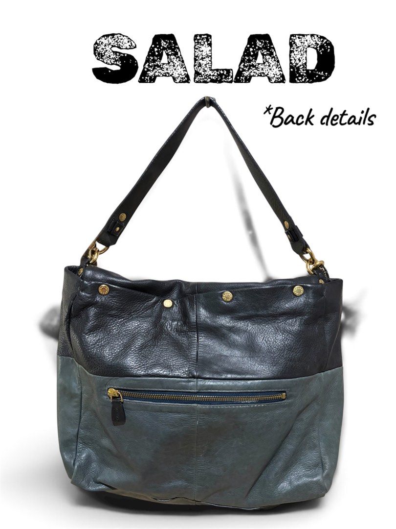 SALAD Leather Messenger Bag (Category: Shoulder Bags) located in Orani. Submitted by garage_poshbotique (Listing ID 1461425980, Image 3). Description: 𝓐𝓾𝓽𝓱𝓮𝓷𝓽𝓲𝓬 RABEANCO Black/Gray Messenger Bag Genuine Soft Leather Material: Soft leather with a nice sheen Features: Comes with original tags, ensuring authenticity.Spacious interior, lots of pockets and compartment, zip up pocket,two way straps /adjustable straps for comfort. Front flap cl