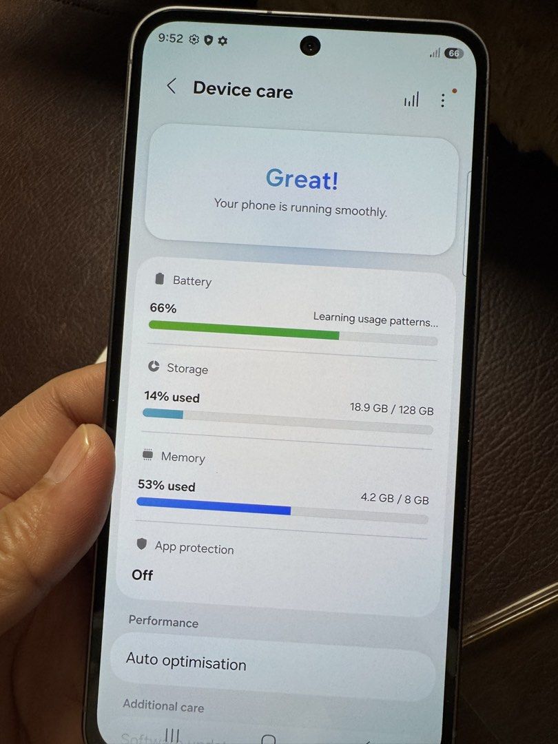 samsung a56 128gb (Category: Samsung) located in Taytay. Submitted by khalai19 (Listing ID 1461487069, Image 2). Description: cp is in good condition box included no charger.