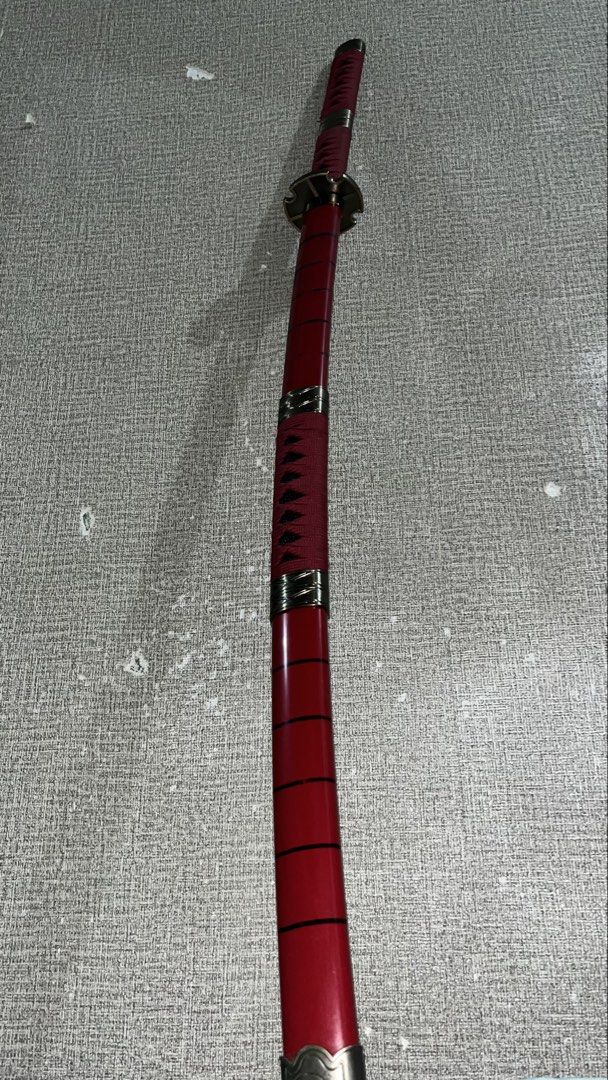 Sandai Kitetsu Replica Katana - One Piece (Category: Vintage Collectibles) located in Cavite. Submitted by gabrielsell.10 (Listing ID 1461474260, Image 2). Description: blunt blade made from wood good for cosplay or display 104cm or 41inches long (with scabbard) issue: paint chipping/fading on scabbard and blade meet up around imus (vermosa), bacoor (sm molino) or dasma (salawag) only.
