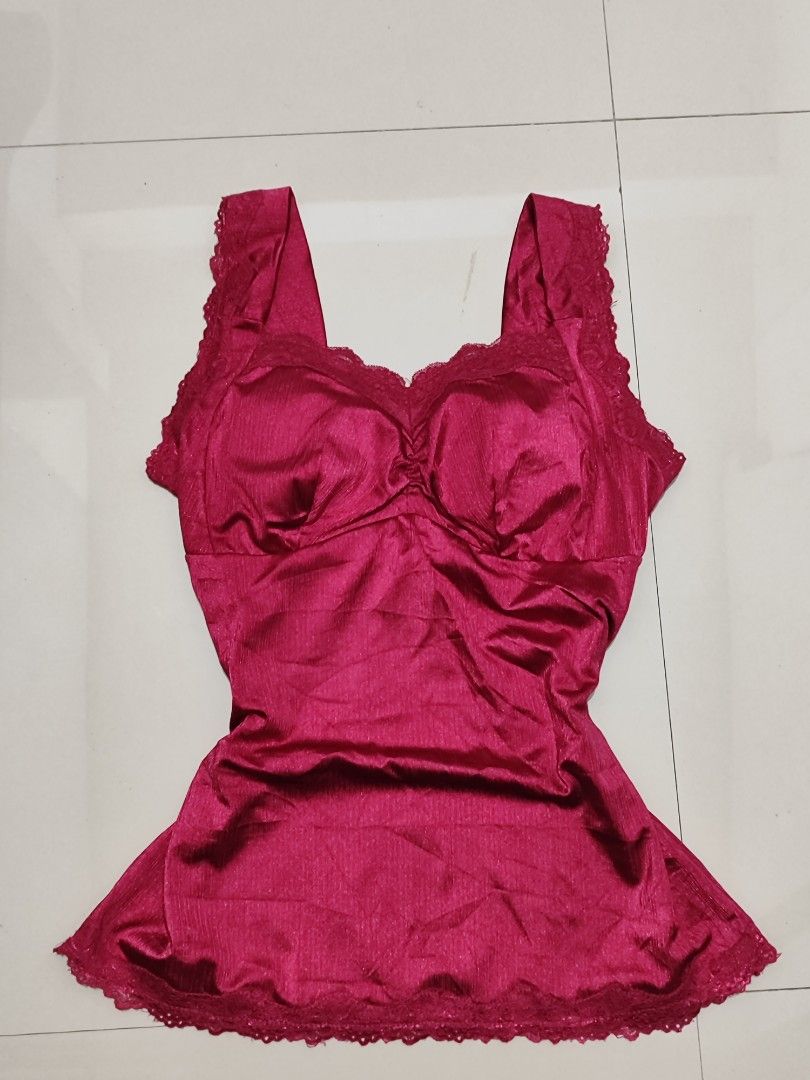 Satin Camisole with Lace Trim (Category: Sleeveless) located in Dasmarinas. Submitted by cronaur (Listing ID 1461550557, Image 1). Description: - Fits S/M - Worn it once (only tried it but never wore it outside) - No flaw/s - color may vary due to lighting.
