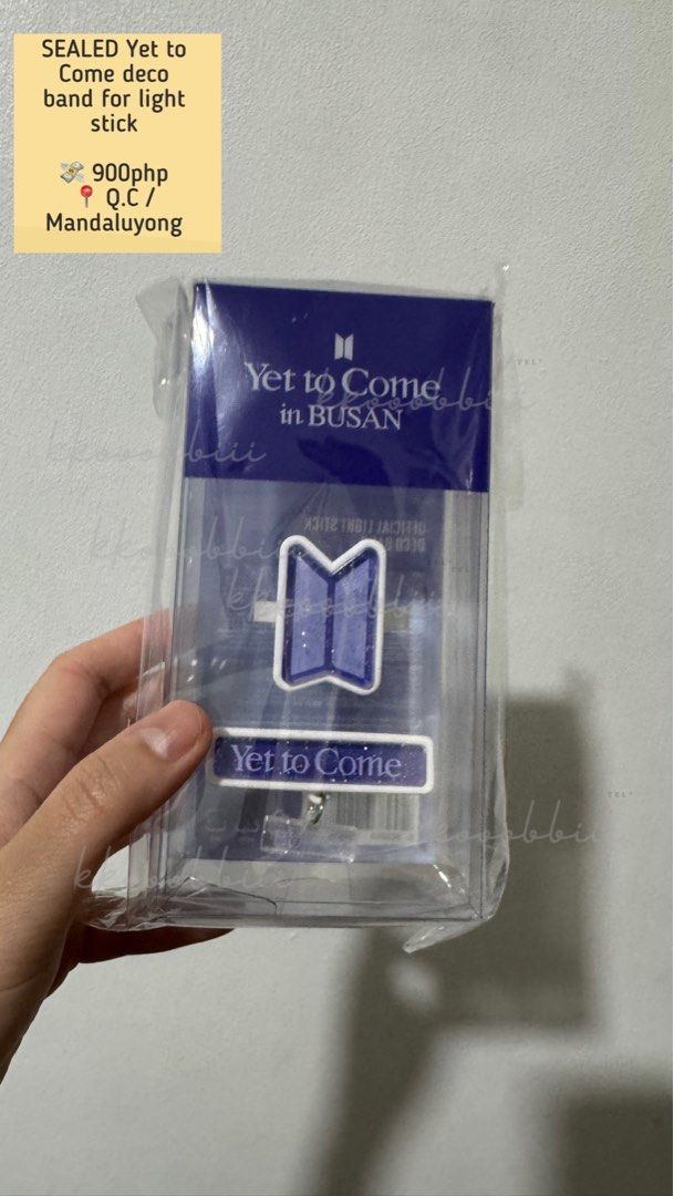 SEALED BTS Yet to Come Deco Band (Category: Music Accessories) located in Quezon City. Submitted by kkooobbiii (Listing ID 1461427324, Image 1). Description: - PAYO 📍 Q.C / Mandaluyong.