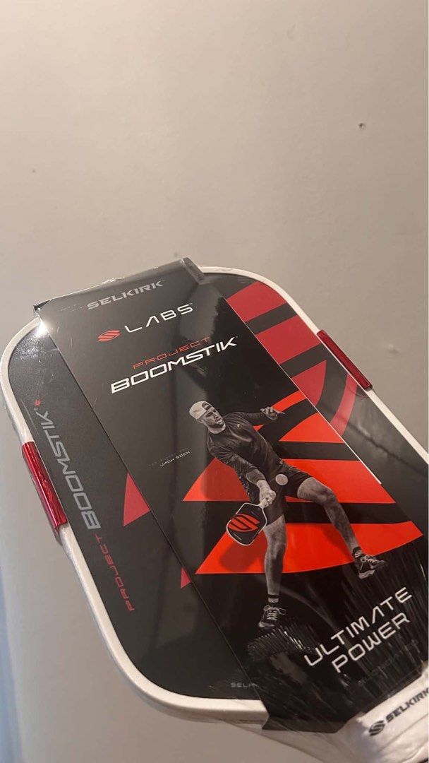 Selkirk Labs Project Boomstik Pickleball Paddle (Category: Racket and Ball Sports) located in Manila. Submitted by gelfaves (Listing ID 1461419626, Image 1). Description: Boomstik 16mm Elongated Black (US Version) Never been used Bought last Sept 6 Free ppf and over grip.