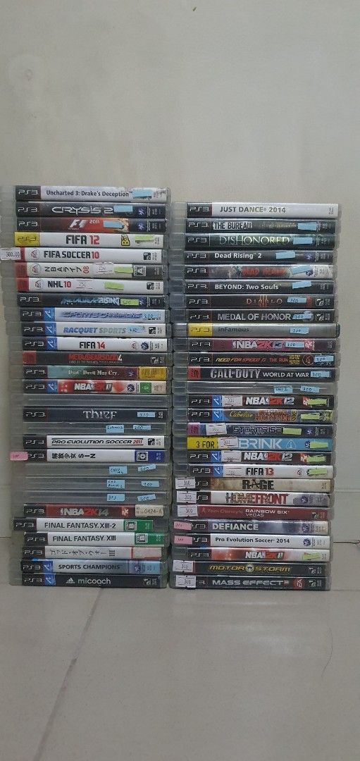 Selling 50+ Sony PS3 Videogames 1/4 Set (Category: PlayStation) located in Quezon City. Submitted by itemsforadoption (Listing ID 1461431223, Image 1). Description: Item: Selling 50+ Sony PS3 Videogames 1/4 Set Pricelist: 200 - Adidas Mi Coach 200 - Sports Champions (no manual) 200 - God Of War (Jpn) (no manual) 200 - Final Fantasy XIII (Jpn) (no manual) 200 - Final Fantasy XIII-2 (Jpn) (no manual) 200 - NBA2k14 (Jpn) (plays in english and no man