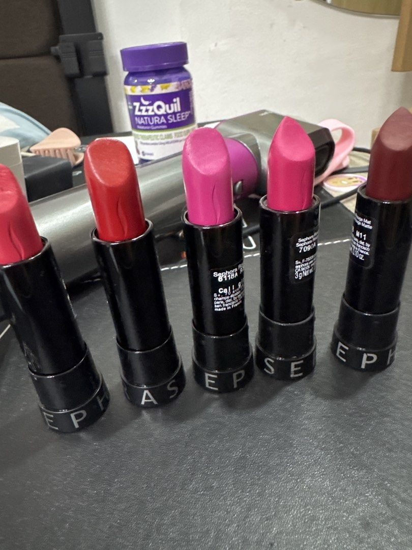 Sephora Collection Cream Lip Stain Set (Category: Makeup) located in Quezon City. Submitted by sellinglowerthanlow (Listing ID 1461436888, Image 3). Description: - Set of 5 Sephora Collection Cream Lip Stains - Long-lasting and transfer-proof formula - Versatile for everyday wear or special events - Great value bundle with multiple colors - The first used less than 5x, the rest hand swatched only..
