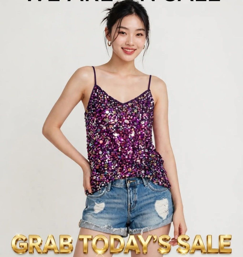 sequins and Hollister short set (Category: Sets or Coordinates) located in Maco. Submitted by nothingabove300shop (Listing ID 1461417105, Image 1). Description: small top and short no flaws.