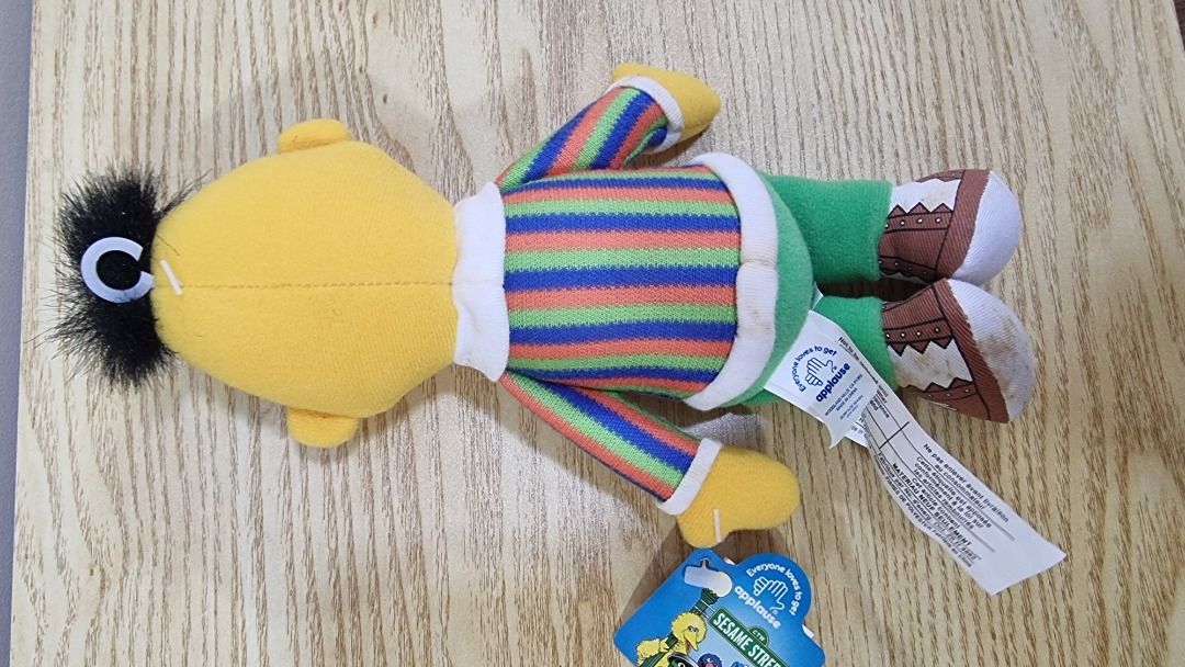 Sesame Street Bert Plush Toy (Category: Plushies & Soft Toys) located in Paranaque City. Submitted by olxph_668280920 (Listing ID 1461497381, Image 2). Description: - Adorable Bert plush toy from Sesame Street. - Features his iconic striped sweater and green pants. - Brand new with original tags still attached. - Ideal for collectors or playtime fun. - A must-have for any Sesame Street enthusiast..