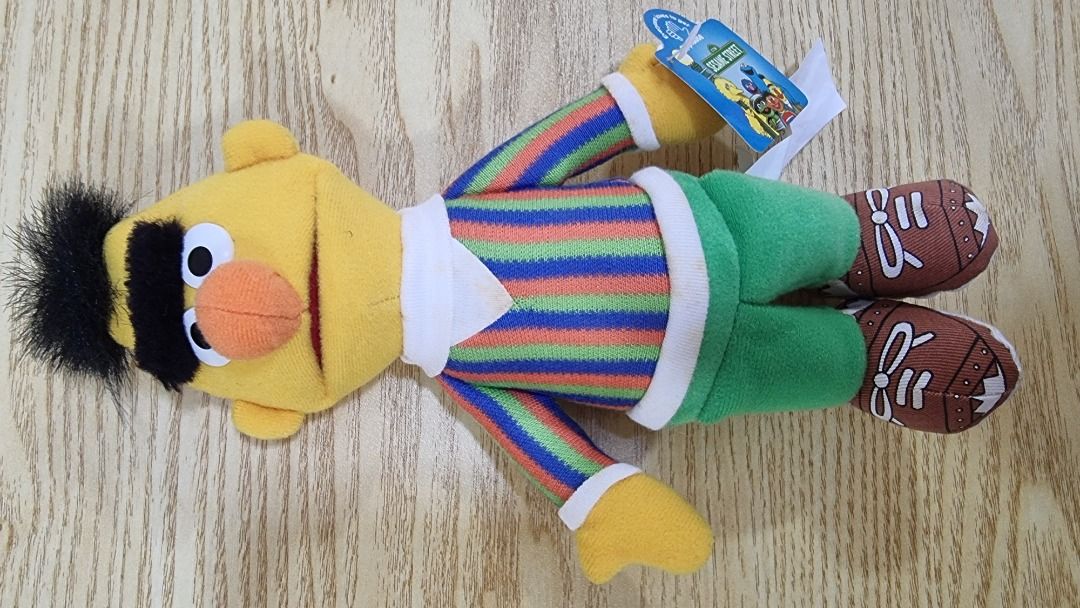 Sesame Street Bert Plush Toy (Category: Plushies & Soft Toys) located in Paranaque City. Submitted by olxph_668280920 (Listing ID 1461497381, Image 1). Description: - Adorable Bert plush toy from Sesame Street. - Features his iconic striped sweater and green pants. - Brand new with original tags still attached. - Ideal for collectors or playtime fun. - A must-have for any Sesame Street enthusiast..