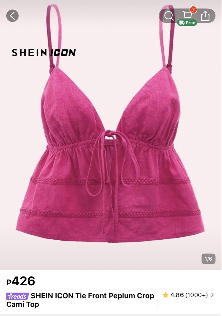SHEIN Icon Peplum Top (Category: Others Tops) located in Los Banos. Submitted by myexcesstuff (Listing ID 1461500806, Image 2). Description: 🔆 cami crop top from shein; send ur best offer! this is alr sold out on Shein ! 🔆 WW photo was grabbed from a Shein review ✅ still has tags ✅ never worn; rfs: too small ! ✅ Size XXS on tag 📌 Shipping to be shouldered by buyer. Shipping from LAGUNA. .