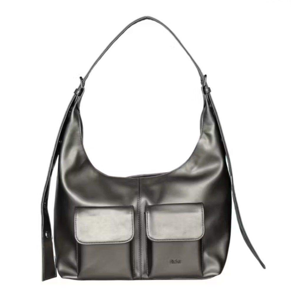 Shiny Black Shoulder Bag with Two Front Pockets Brown bag (Category: Shoulder Bags) located in Rizal. Submitted by norisheet (Listing ID 1461330232, Image 1). Description: - Cool shiny black shoulder bag - Two front pockets with button closures - Adjustable strap - Faux leather material - Ideal for everyday use - Spacious interior.