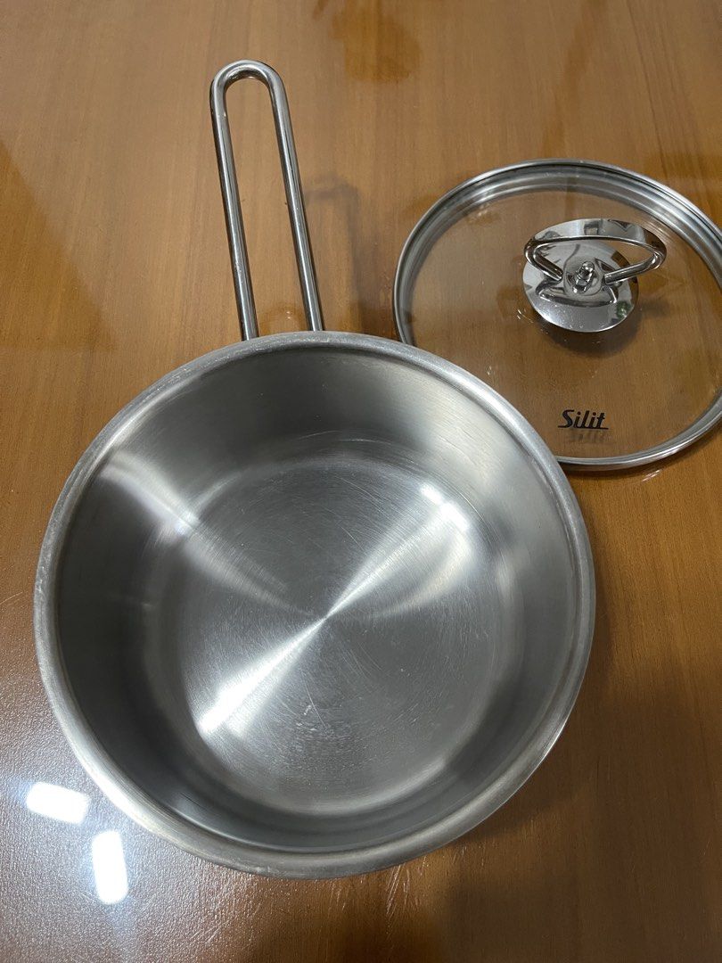 Silitherm Stainless Steel Saucepan 16cm (Category: Cookware & Accessories) located in Quezon City. Submitted by doublelkitchenware (Listing ID 1461455720, Image 2). Description: Silitherm Stainless Steel Saucepan Germany Brand Stainless Steel 18/10 16x8.5cm Induction / Gas / Electric Makapal and mabigat Minimal sign of usage Pick up or shipping via lalamove Provincial 🚚j&t Novaliches Qc.