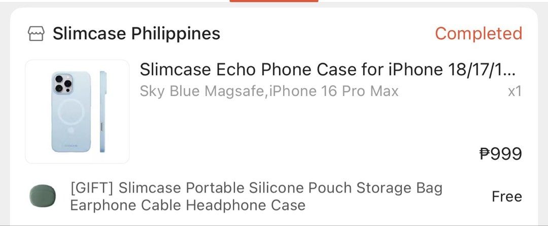 slim case echo sky blue | iphone 16 pro max (Category: Cases & Sleeves) located in Quezon City. Submitted by hanisst0re (Listing ID 1461519160, Image 2). Description: original price 999 slightly negotiable inopen ko lang. di ko bet yung color. ty! 800 nalang.