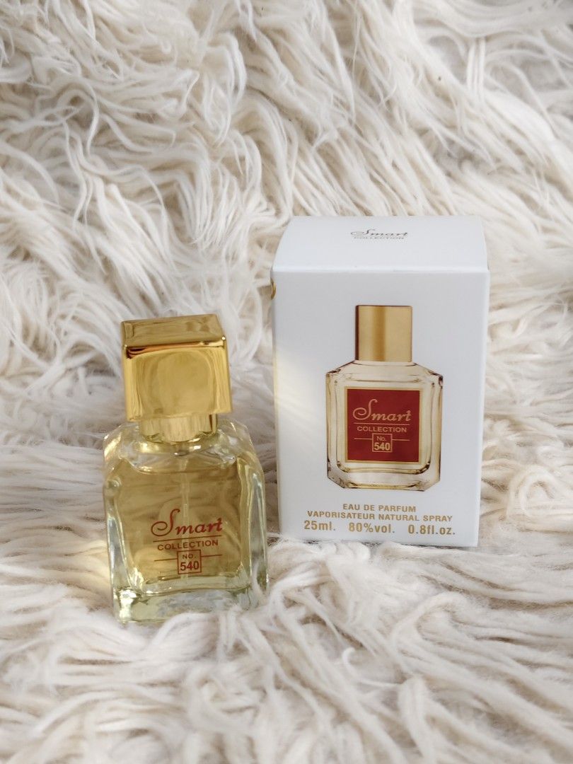 Smart Collection No. 540 Eau de Parfum 25ml (Category: Fragrance & Deodorants) located in Manila. Submitted by jacjacsantos08 (Listing ID 1461372294, Image 1). Description: Baccarat Rouge 540 ❤️‍🔥✨ A luxurious, airy, and unforgettable scent with that “you smell so good!” effect. Baccarat Rouge 540 is known for its sweet, warm, and slightly woody character—elegant, distinctive, and effortlessly attention-grabbing. ✨ Scent vibe: Sweet • Woody • Am