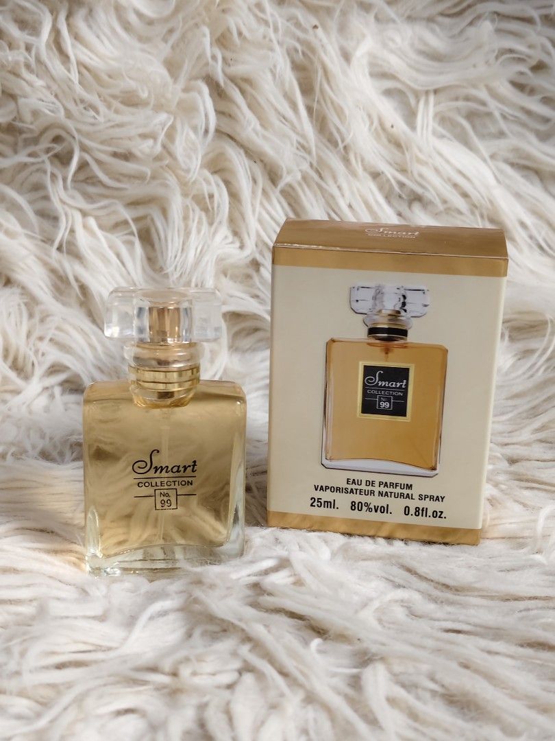 Smart Collection No. 99 Eau de Parfum 25ml (Category: Fragrance & Deodorants) located in Manila. Submitted by jacjacsantos08 (Listing ID 1461374257, Image 1). Description: Coco Chanel 🖤🌹✨ Rich, warm, and sophisticated. Coco is a bold oriental-floral fragrance with beautiful spicy, floral, and warm notes. It has that unmistakable Chanel elegance—confident, mature, and timeless. 🌹 Scent vibe: Warm • Spicy • Floral • Rich • Sophisticated ✨ Perfec