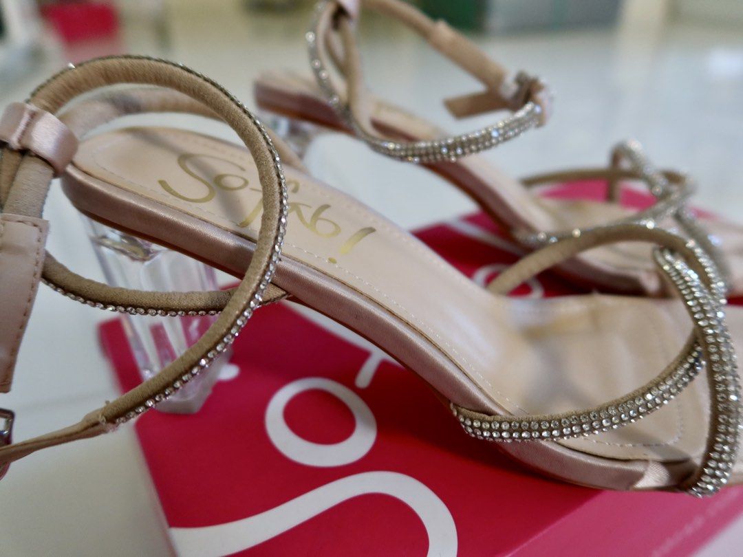 Sofab! MILANA Block Heels Size 38 (Category: Heels) located in Pasig City. Submitted by simplylizzy (Listing ID 1461335533, Image 3). Description: - Brand: Sofab! - Color: Champagne - Size: 38 - comes with original box - used once ✅ As described and shown in photos. Please review all photos and the description before offering. Feel free to ask for more photos or details, happy to send. All sales are final..